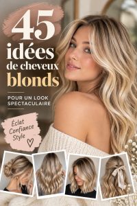 Palette de teintes blondes variées pour inspiration de coloration.