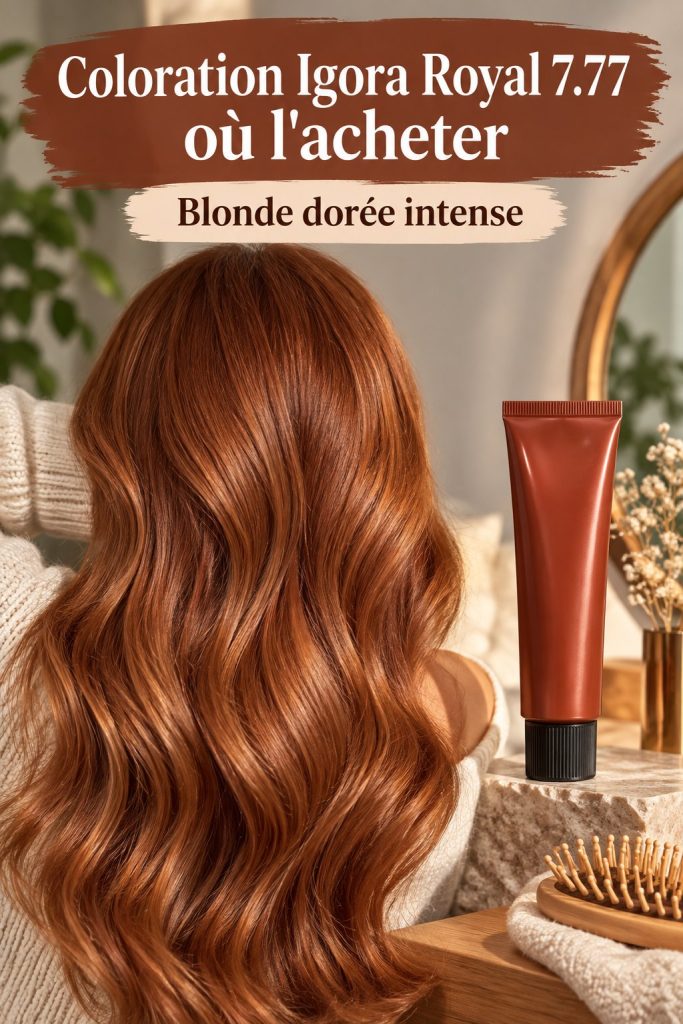 Boîte de coloration Igora Royal 7.77 avec teinte échantillon