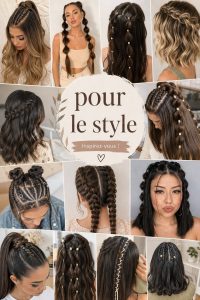 Femme avec une coiffure élégante et un maquillage sophistiqué, illustrant le style moderne.