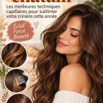 Femme avec des cheveux châtain brillant et coiffure élégante.