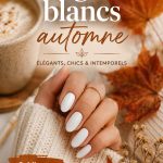Modèle d'ongles blancs élégants pour l'automne