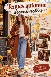 Tenues décontractées d'automne affichant des looks stylés avec écharpes et chaussures confortables