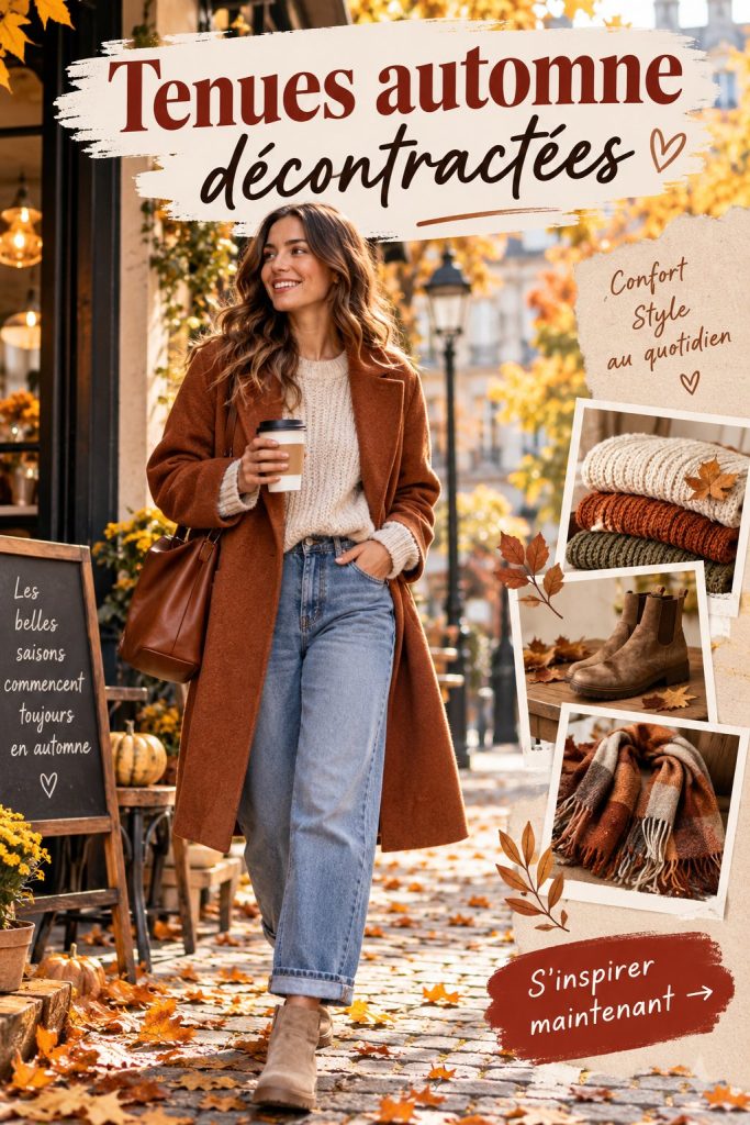 Tenues décontractées d'automne affichant des looks stylés avec écharpes et chaussures confortables