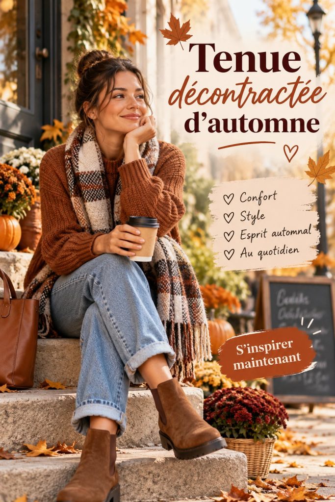 Tenue décontractée d'automne avec un pull et un pantalon