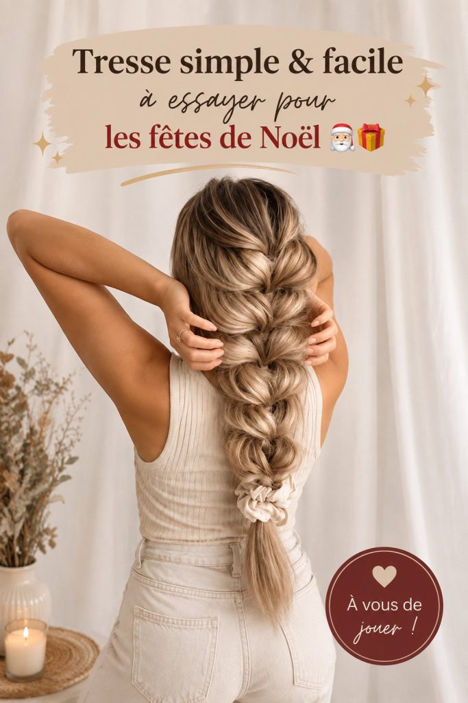 Tresse simple et élégante réalisée pour un look de fête