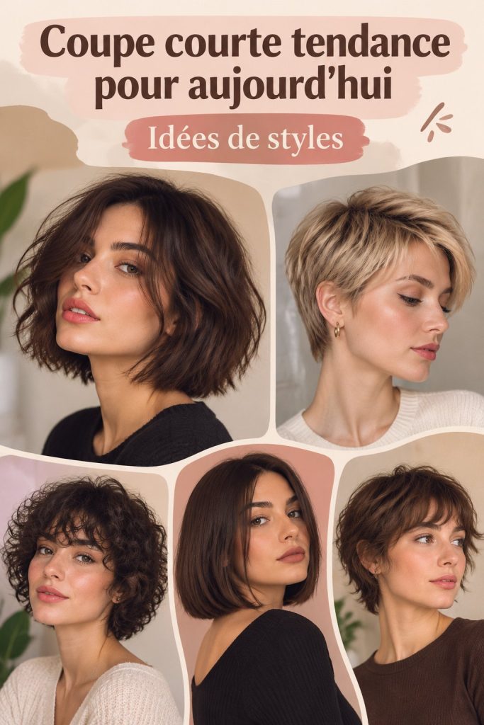 Femme avec une coiffure courte stylée et moderne.