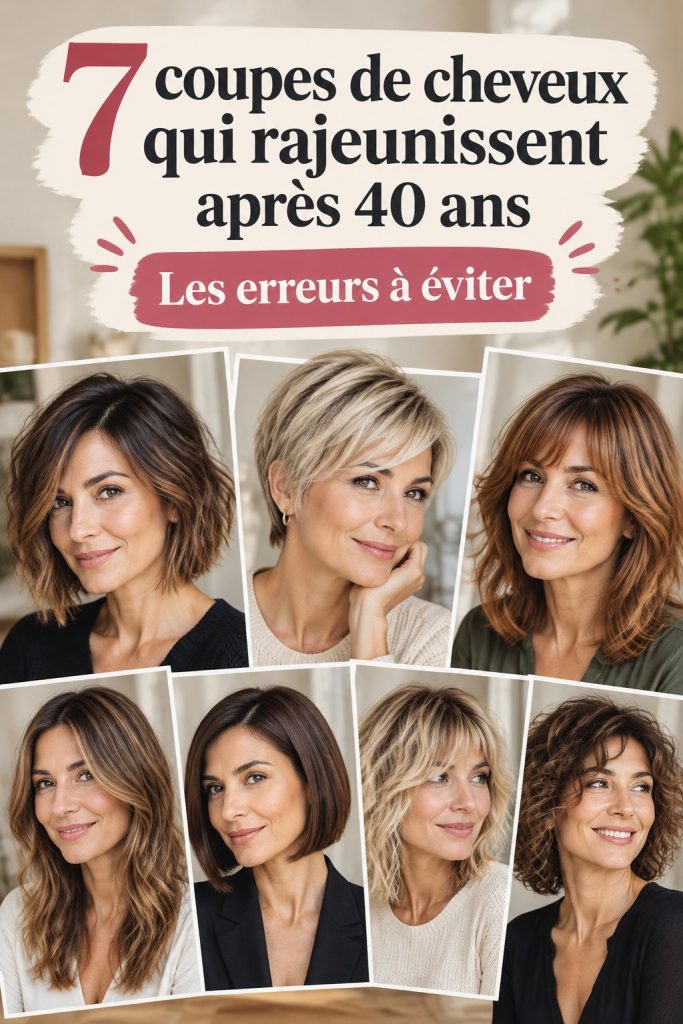 Coiffures élégantes pour femmes de plus de 40 ans, mettant en avant leur beauté