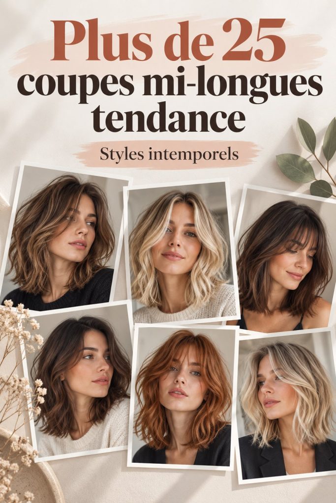 Une femme avec un bob mi-long élégant et ondulé