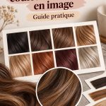Femme avec des cheveux brillants, couleur caramel, mettant en valeur son teint chaud.