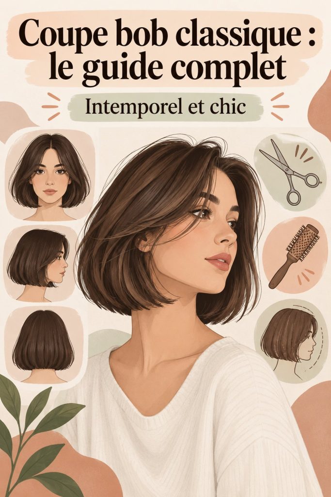 Coiffure moderne avec un bob classique et élégant