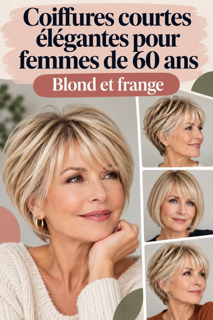 Femme de plus de 60 ans avec une coupe de cheveux bob élégant montrant son style moderne.