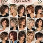 Femme avec une coupe de cheveux mi-courte dégradée élégante et moderne.