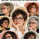Femme avec une coupe courte élégante portant des lunettes
