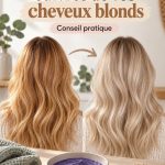Femme avec des cheveux blonds éclatants sans reflets cuivrés.